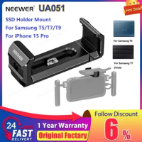 NEEWER UA051 SSD Holder Mount for Samsung T5/T7/T9 for iPhone 15 Pro/Pro Max Cage 55-75mm adjustable spring loaded clamp