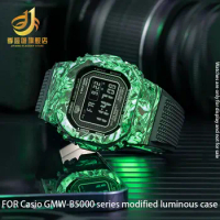 Adapted to G-SHOCK Casio GWM-B5000 small block gold brick silver brick modified carbon fiber with luminous case