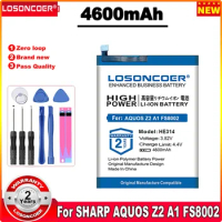 LOSONCOER 4600mAh HE314 Battery For SHARP AQUOS Z2 A1 FS8002 Smart Phone Batteries Free tools