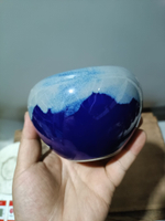日本回流瓷器古董明治大正時期窯變釉香爐霽藍釉爐，清代民國老瓷