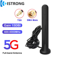 5G 4G 3G GSM Waterproof Sucker Antenna 15dbi High Gain Full-band Amplifier Outdoor Signal Booster TS9 SMA Male for Router Modem