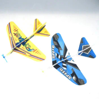 Novelty Funny Foam Pirouette Magic Plane Model DIY Assembled Double-decker Aircraft Toys Creative Simulation Aircraft Model Toys
