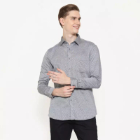 Schoeller Schoeller Kemeja Formal Pria Lengan Panjang Slim Fit – Warna Abu – DIOR-MLS