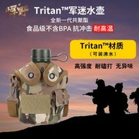 Tritan可裝開水運動水壺戶外便攜塑料扁水杯行大容量軍訓專用