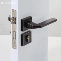 High Quality Zinc Alloy Bedroom Door Lock Interior Wooden Door Mute Security Lockset Home Hardware Door Knob with Lock and Key