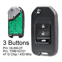 433Mhz 3Buttons Car Remote Key with Electronic 47 G Chip / TWB1G721 / HLIK6-3T Fit for Honda CRV Honda Accord Civic City CR-V