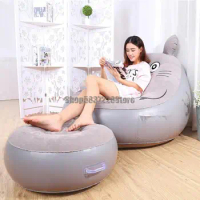 Lazy Sofa Chinchilla Bed Single Inflatable Sofa Bedroom Lovely Couch Small Lunch Break Fashion Air Cushion Sofa Chair