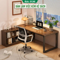 Bàn làm việc chữ L kết hợp kệ sách thương hiệu IGA - Gm131