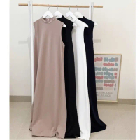 Inner Dress Span Tanpa Lengan Jersey High Quality Long Iner Dress Premium