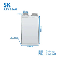 lithium ion sk nmc battery pouch cell 3.7v 20ah Lifepo4 Pouch Cells Lipo Battery Cell electric motor