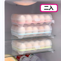 立式15格雞蛋冰箱透明收納盒-二入組