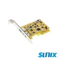 【SUNIX】USB3.2 Gen2 2埠USB-C Alt-Mode PCIe擴充卡(UPA2015)