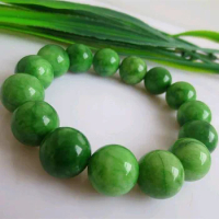 Bangle Natural Jade Jewelry Round Beads gemstone bracelet Emerald jade jadeite bracelet for men and women with certificate
