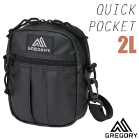 【GREGORY】QUICK POCKET 2L 超輕可調式斜背包M(可拆卸肩帶.可當手提包或腰包)_65459-A196 亮實黑