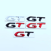 3D Metal Chrome Black Logo GT Emblem Car Trunk Badge For Peugeot 208 2008 205 508 5008 207 408 308 3008 GT Sticker Accessories
