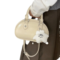 Beg Boling Niche, Mewah, Untuk Wanita, Beg Utusan Bahu Bergaya, Beg Bulat Kecil Pegang Tangan Boleh 