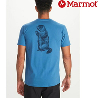 Marmot 土撥鼠 Marmot Man 男款 有機棉短袖上衣 M12565 3488 藍色【LOGO T 合購優惠】