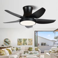 42 Inch Ceiling Fan with LED Lights(Black)