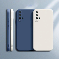 Original Phone Case for Huawei Nova 5 5i Pro 5Z 5T 5E Square Liquid Silicone Nova5 5iPro Soft Luxury Shockproof Thin Cover Funda