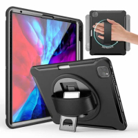 Rotating Hand Tablet Case For iPad Pro 12.9 12 9 5th 4th 3rd 6th 2022 2021 2020 2018 A2379 A2764 Cover PC Stand TPU Fundas Shell