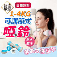 DREAMCATCHER 可調節1-4KG健身啞鈴 兩入組(女用啞鈴 環保啞鈴 塑身啞鈴 韻律啞鈴)