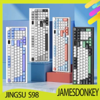 Jingsu S98 Mechanical Keyboard Customized Bluetooth Wireless Three Mode Rgb Gasket Hot Swap 98 Keys Pbt Gaming Keyboard Gifts