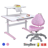 【SingBee 欣美】寬105cm 兒童桌椅組兒童桌椅組SBD-501&amp;80+131(書桌椅 兒童桌椅 兒童書桌椅)