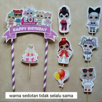 hiasan nasi tumpeng hiasan kue ulang tahun cake topper satu set tema LOL Surprise