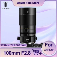 TTArtisan Tilt-Shift 100mm F2.8 2X Macro Full Frame MF Lens forSony A7 Fuji X-T3 GFX100 Nikon Z5 D5 Canon R5