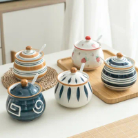 Ceramic Oil Tank Japanese Creativity Spice Jar Salt Shaker Paprika Pepper Spice Storage Bottle Kitchen Supplies Dropshipping
