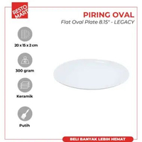 Piring Keramik Oval 21 cm / Flat Oval Plate 8.15" LEGACY Keramik (0871012)(F3)