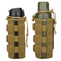 Molle Bag Upgraded Tactical Water Bottle Pouch Bag Military Travel Hiking Drawstring Water Bottle Holder Kettle Carrier Bag