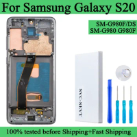 SM-G980 G980F G980F/DS Premium Second-hand Lcd For Samsung Galaxy S20 Display Touch Screen Digitizer Panel Assembly WITH FRAME