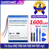 GUKEEDIANZI Battery LISI1494NPPC 1600mAh For Sony NWZ-F885 NW-F887 NW-F886 mp3 Bateria