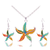 Nice Colorful Enamal Sea World Starfish / Turtle / Sea Horse / Starfish Jewelry Sets for Wholesale