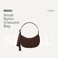Small Nylon Crescent Bag - Coffee