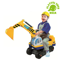 【Playful Toys 頑玩具】乘坐挖土機(兒童滑步車 騎乘玩具 怪手玩具)