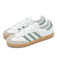 【adidas 愛迪達】休閒鞋 Samba OG C 中童 白 綠 膠底 復古 麂皮 德訓鞋 小朋友 愛迪達(JP5483)