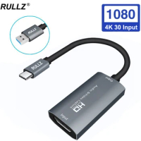 4K 1080P Type C HDMI-compatible Video Capture Card USB Video Grabber for PS4 PS5 Switch Game Camera Phone Record PC Live Stream