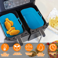 Airfryer Silicone Basket Square Silicone Tray For Airfryer Easy Clean Dish Liner Pizza Plate Grill Pan Mat Air Fryer Accessories