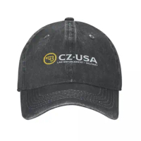 CZ USA Guns Logo Unisex Style Baseball Cap Distressed Washed Hats Cap Vintage Outdoor All Seasons Travel Adjustable Fit Sun Cap