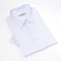 【CHINJUN】勁榮抗皺襯衫-短袖、白色藍條紋、s2202(任選3件999 現貨 商務 男生)