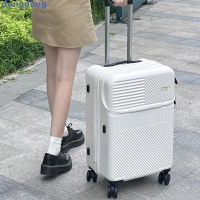 行李箱2022新款女USB充電旅行箱前置開口20寸小型拉桿箱包登機箱