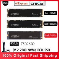 Crucial T500/P3 Plus SSD PCIe 4.0 NVMe M.2 2280 SSD 500GB 1TB 2TB 4TB Solid State Drive For PS5 Dell Lenovo Asus Laptop Desktop