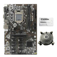 B250 BTC Mining Motherboard with Cooling Fan 12 PCI-E Graphics Card Slot LGA1151 SATA3.0 Support DDR4 RAM for BTC Mining