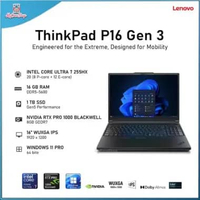LENOVO THINKPAD P16 GEN 3 ULTRA 7 255HX 16GB RAM 1TB SSD NVIDIA RTX PRO 1000 BLACKWELL 8GB 16" WUXGA