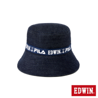 EDWIN x FILA聯名 經典主義聯名LOGO飾條漁夫帽-中性款-原藍磨