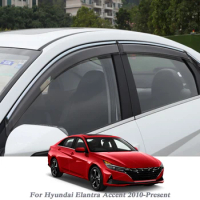 4pcs Car Windows Awnings Shelters For Hyundai Elantra Avante CN7 MD UD AD Sonata Solaris Accent Visor Rain Sun Guard Accessories