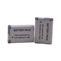 2pcs NB-12L NB 12L NB12L Battery for Canon PowerShot G1 X Mark II G1X Mark 2, FOR PowerShot N100, N100 2200mAh Battery