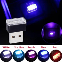 Car Mini USB LED Atmosphere Lights for Ford Fusion 2011 Europe Fiesta 2006 2007 Focus 2 Mk2 Transit Keychain
